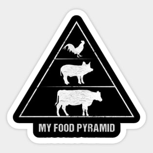 Meat Lover Tee My Food Pyramid Sticker